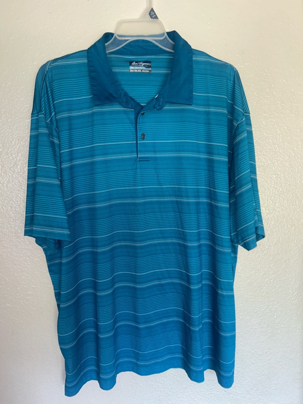 Hogan Teal Striped Performance Polo